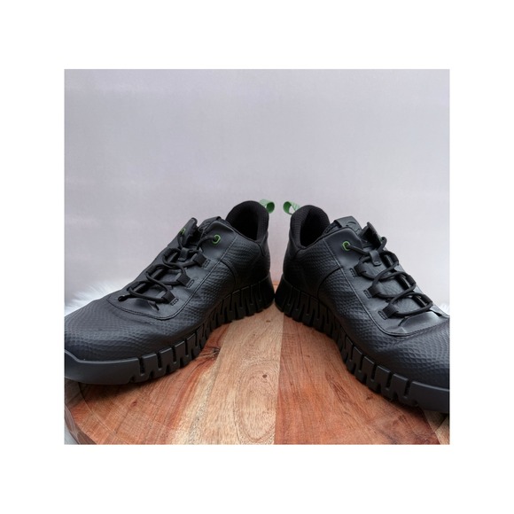 ECCO Gruuv Men\'s Black Green Leather Sneakers EU‎ 46 US 12-12.5 main image 13